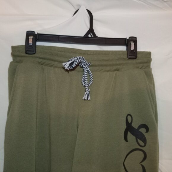 HYPE Womans Sweatpants Sz. M  Green With Loved On Left Pantleg - Picture 4 of 6